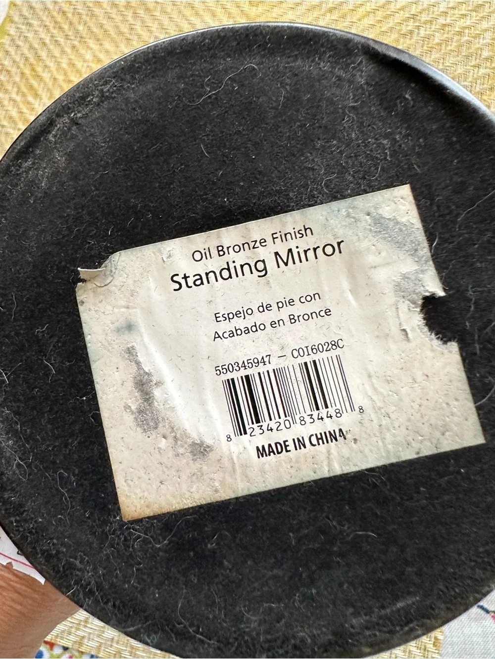Black Double-Sided Tabletop Vanity Mirror by